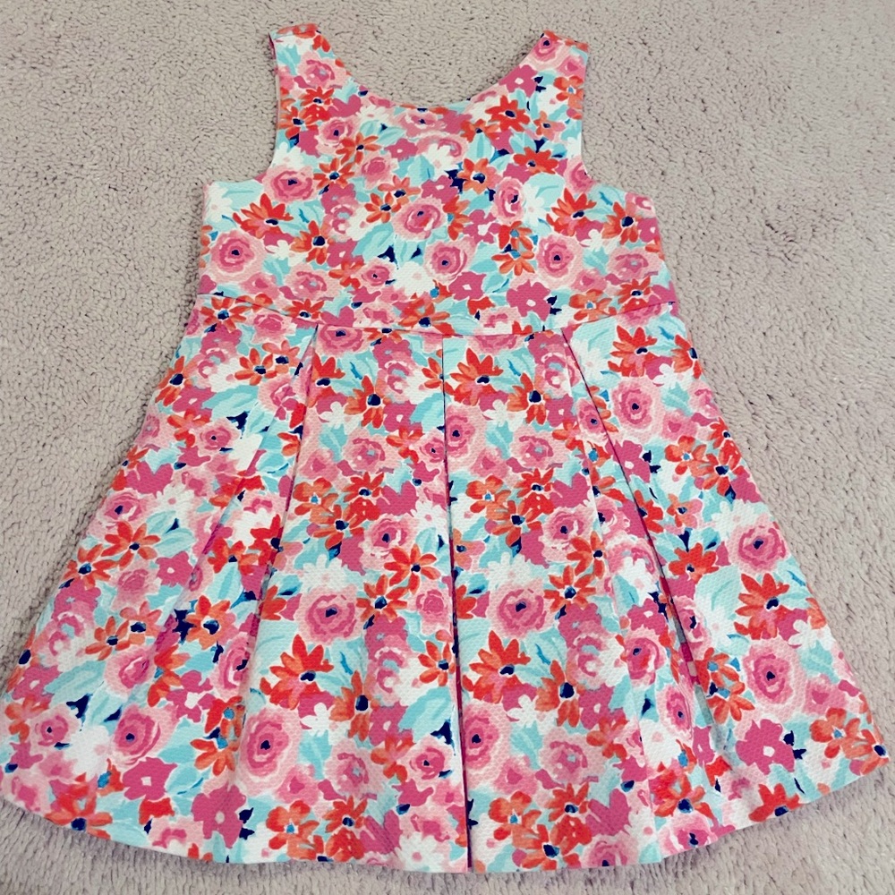 Janie and Jack 18-24 Mon. Floral Dress - Pink, Orange, and Blue
